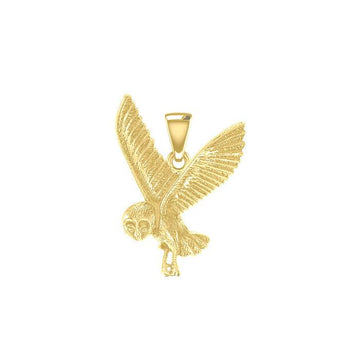 Flying Owl Solid Gold Pendant GPD5476 - Jewelry